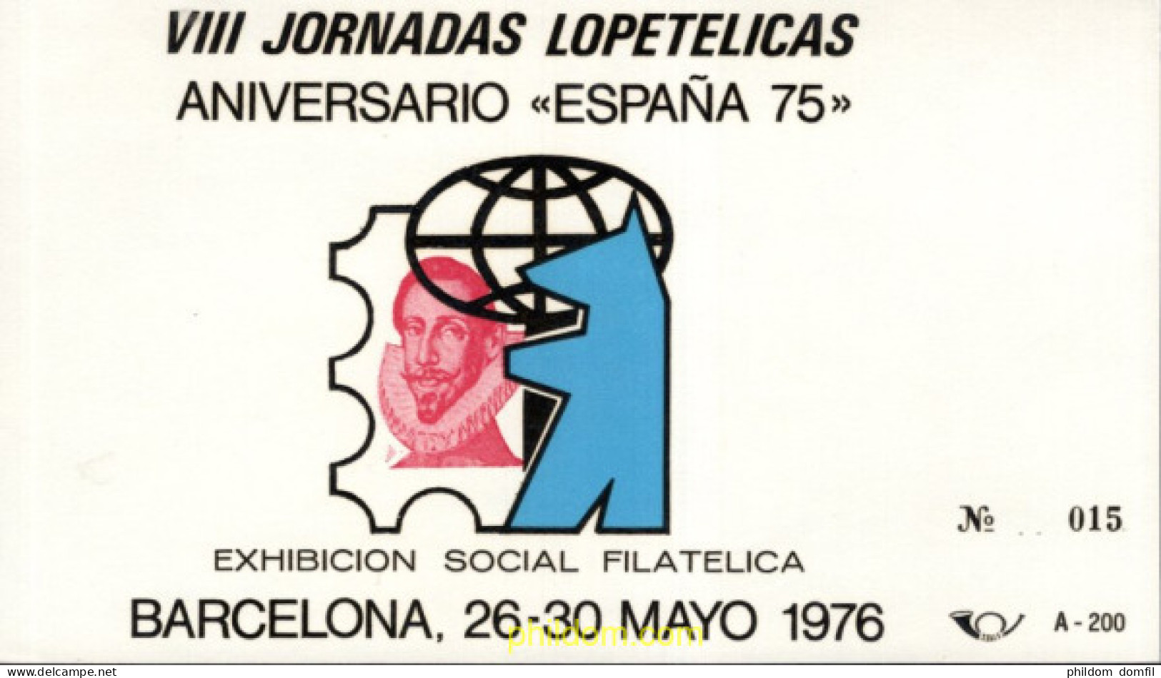 715791 MNH ESPAÑA Hojas Recuerdo 1976 VIII JORNADAS LOPETELICAS - Neufs