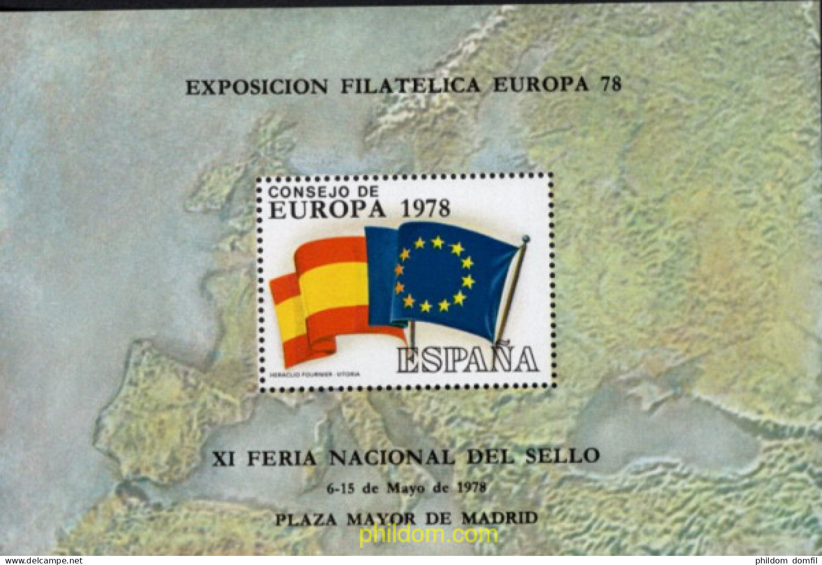 720290 MNH ESPAÑA Hojas Recuerdo 1978 EXPOSICION FILATELICA EUROPA-78 - Unused Stamps