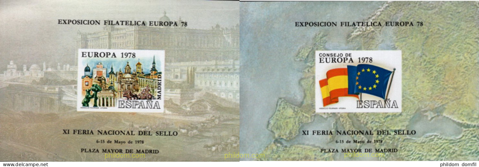 720291 MNH ESPAÑA Hojas Recuerdo 1978 EXPOSICION FILATELICA EUROPA-78 - Ungebraucht