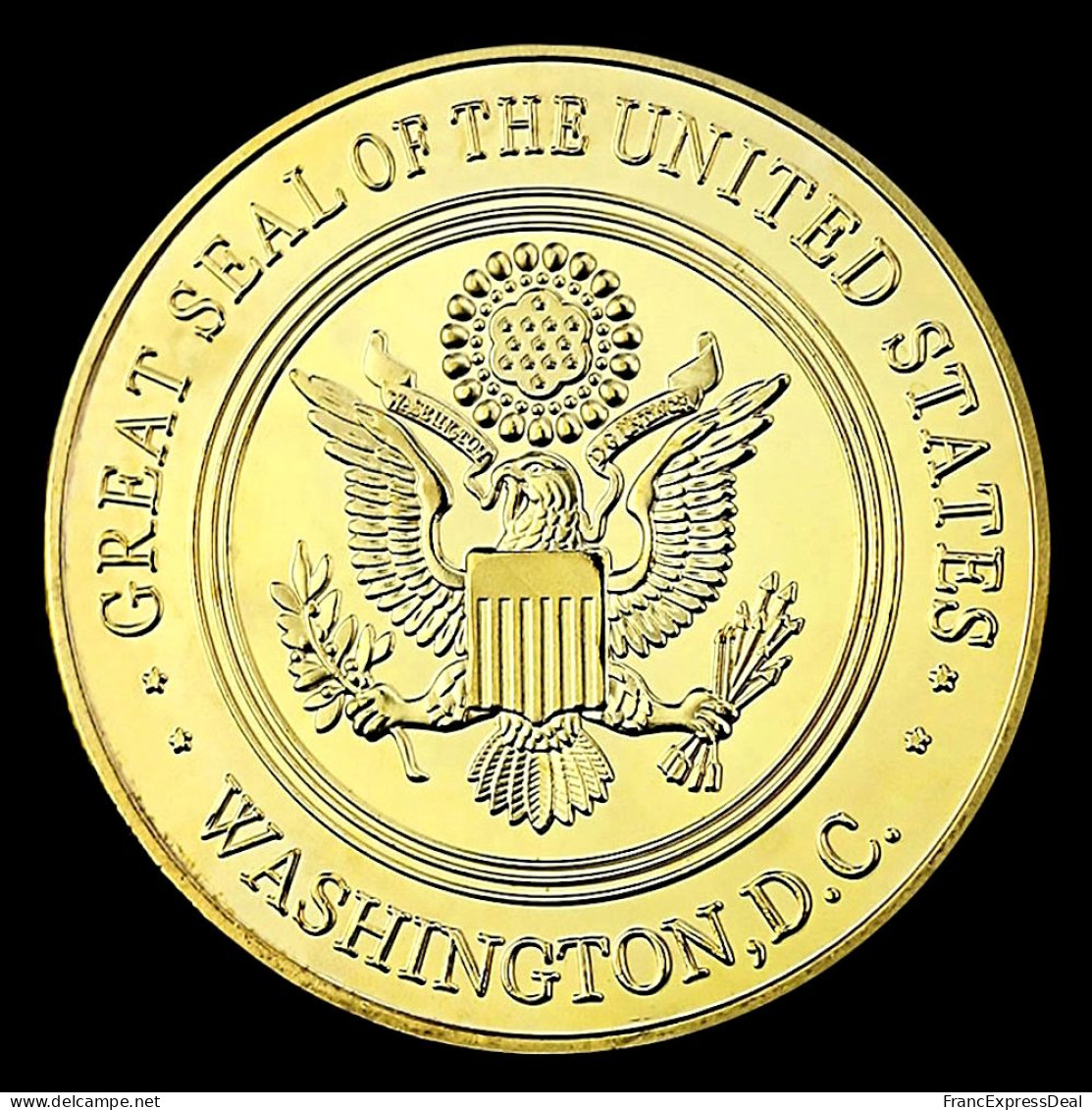 Pièce Médaille NEUVE Plaquée Or - US Army Air Force Navy Marine Corps Etats-Unis - Other & Unclassified