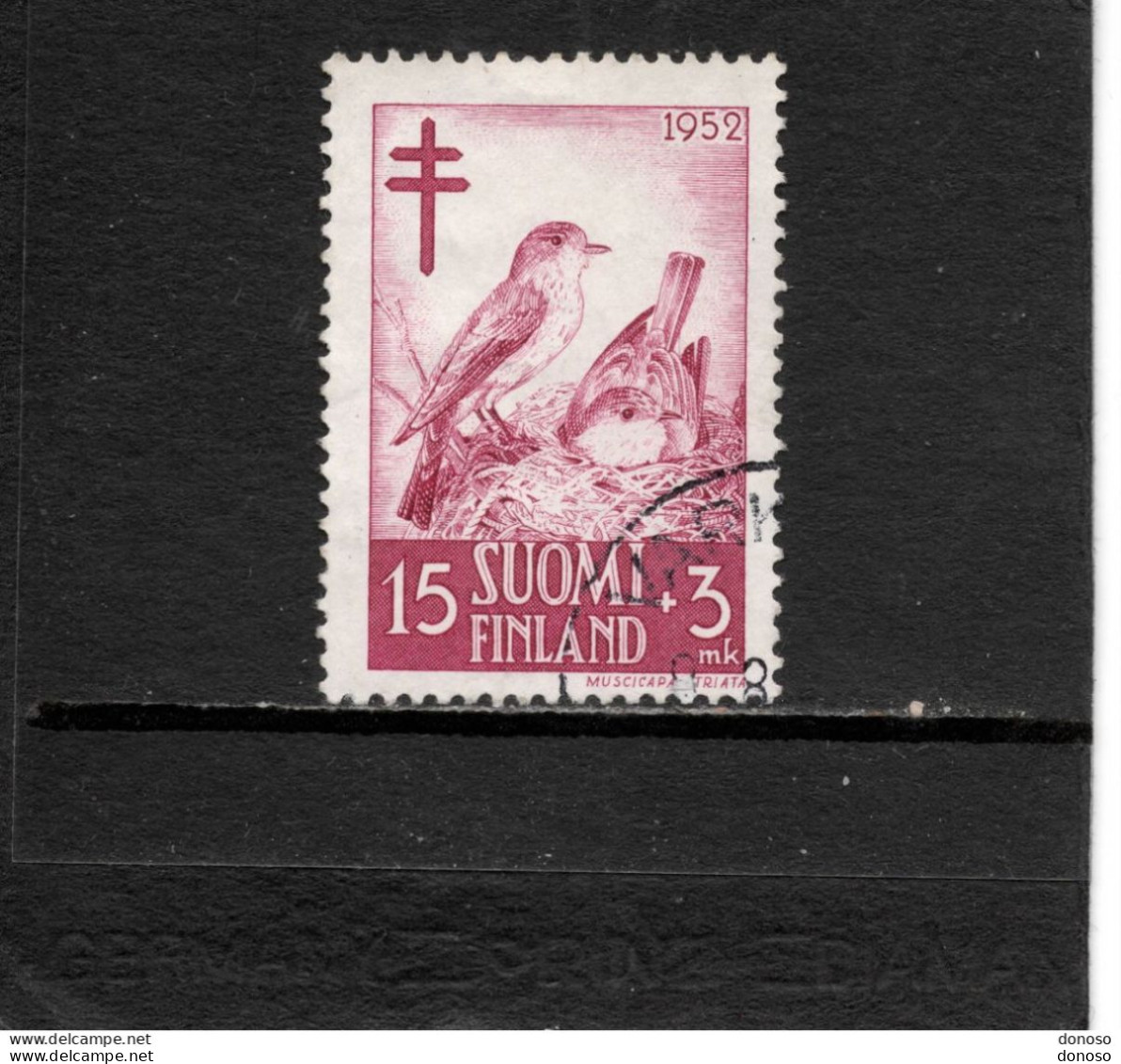 FINLANDE 1952 Oiseau Gobe Mouche Gris Yvert 397 Oblitéré Cote 4 Euros - Gebraucht