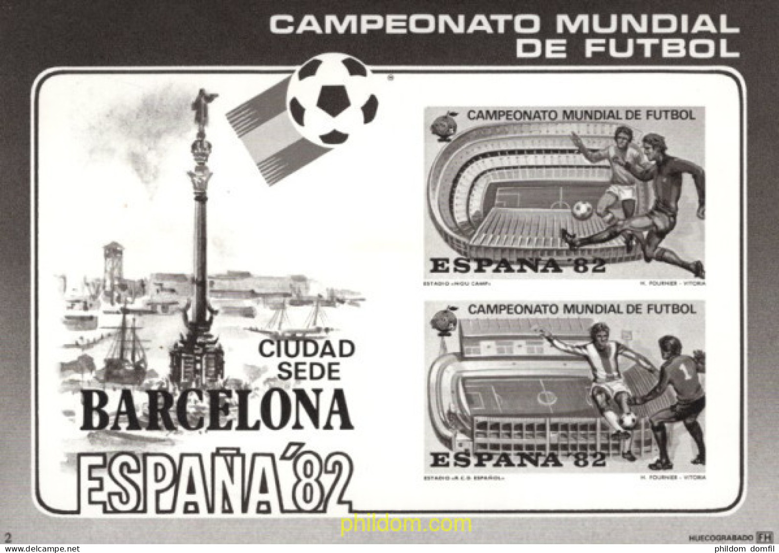 720302 MNH ESPAÑA Hojas Recuerdo 1982 CAMPEONATO MUNDILA DE FUTBOL -ESPAÑA-82 - Unused Stamps