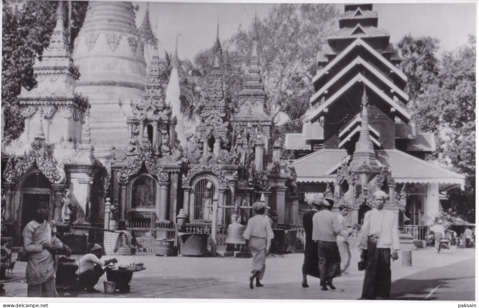 Birmanie - 7 Photos 1930 Pagde Pagoda Rangoon Burma Ferry Train Ferries Bateau Boat Myanmar Burma - Asie