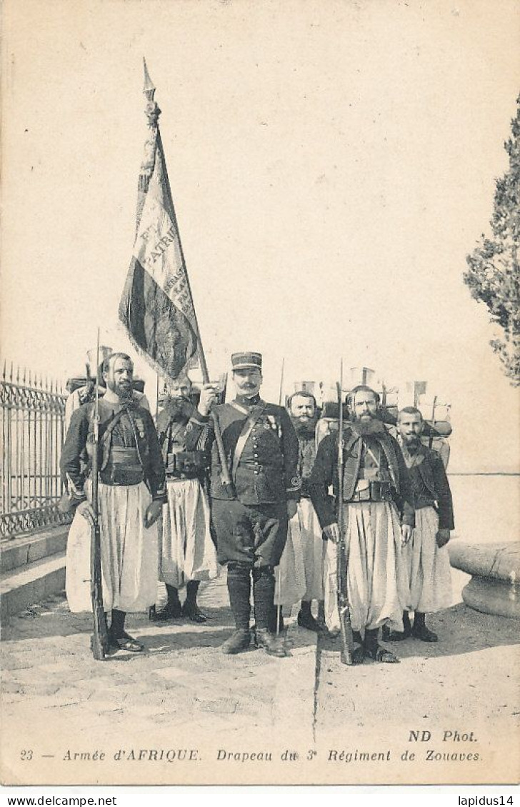 AY 510 /    CPA    TUNISIE-    ARMEE D'AFRIQUE -DRAPEAU DU 3° REGIMENT DE ZOUAVES - Tunesien