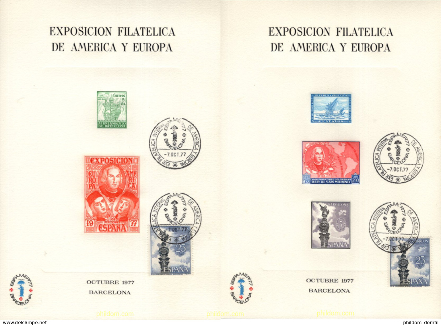 720755 MNH ESPAÑA Hojas Recuerdo 1977 ESPAMER-77 - Nuevos