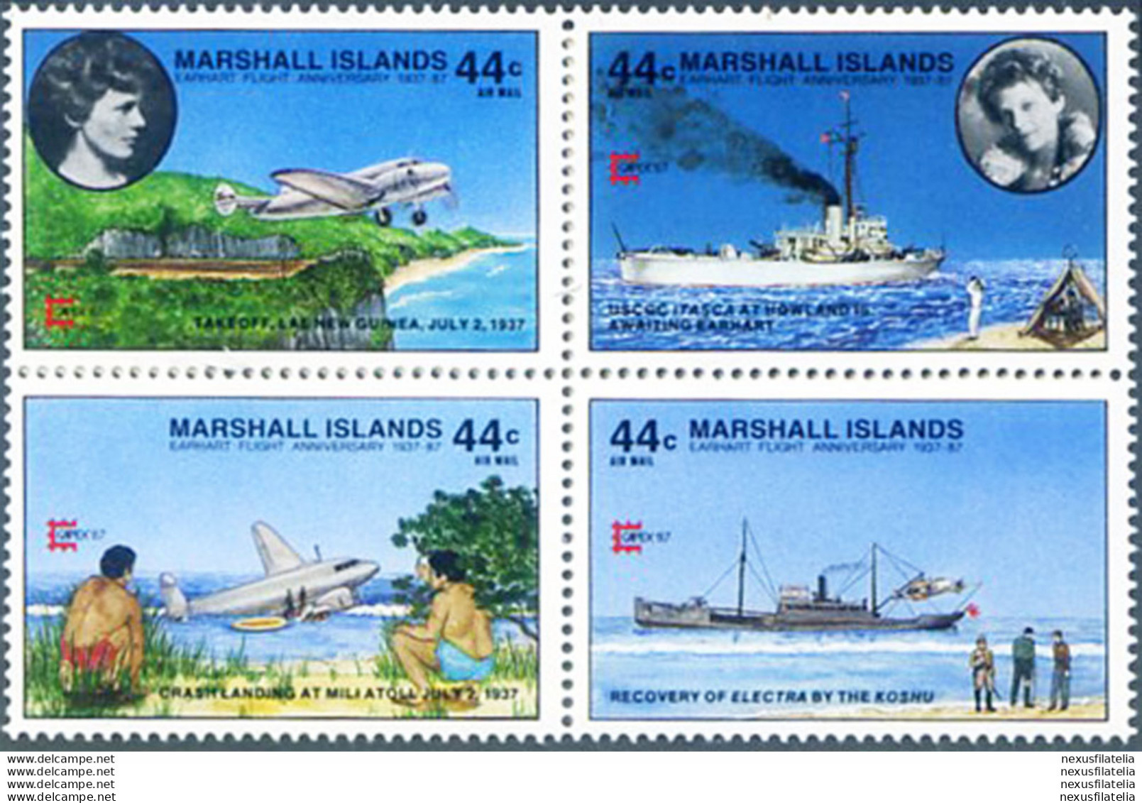 Amelia Earhart 1987. - Marshall Islands