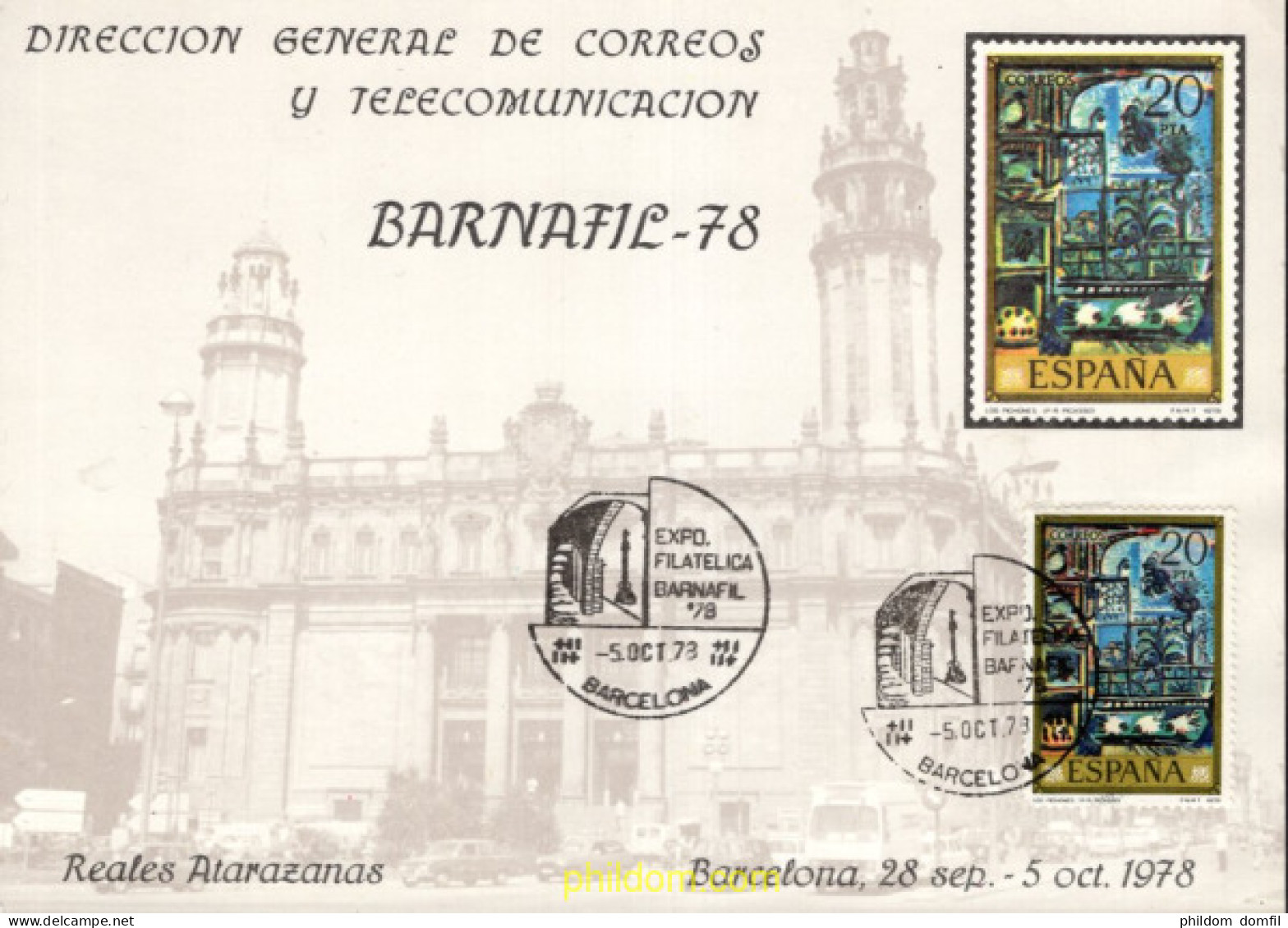 720789 MNH ESPAÑA Hojas Recuerdo 1978 BARNAFIL-78 - Nuovi