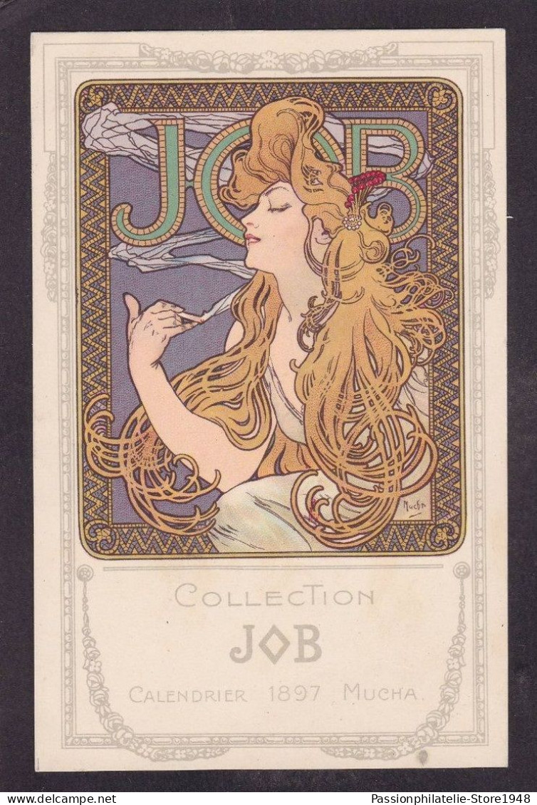 CPA MUCHA Alphonse Art Nouveau Non Circulé Femme Women Collection JOB Voir Dos - Mucha, Alphonse