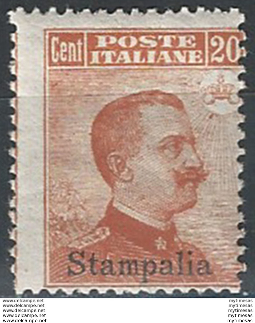 1917 Egeo Stampalia 20c. Arancio Mc. MNH Sassone N. 9 - Sonstige & Ohne Zuordnung