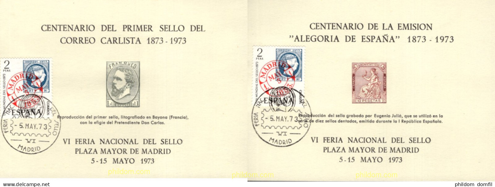 720795 MNH ESPAÑA Hojas Recuerdo 1973 VI FERIA NACIONAL DEL SELLO - Nuovi