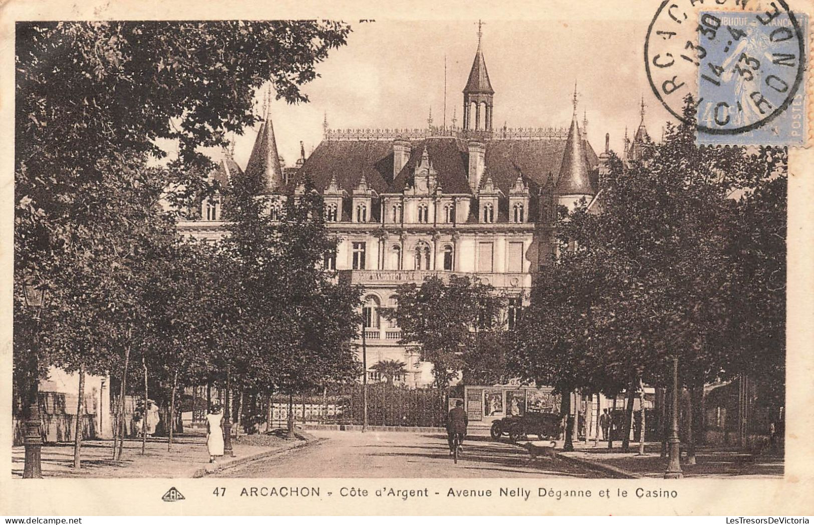 FRANCE - Arcachon - Côte D'Argent - Vue Sur L'Avenue Nelly Déganne Et Le Casino - Animé - Carte Postale Ancienne - Arcachon