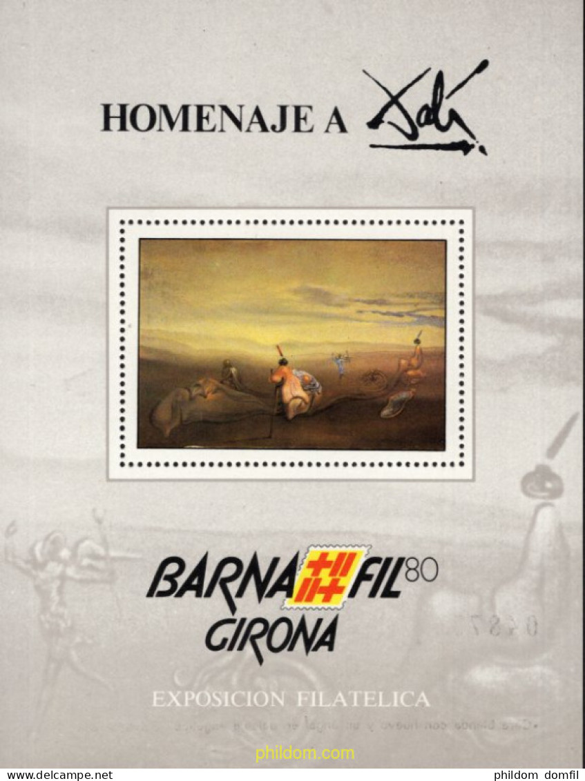 720799 MNH ESPAÑA Hojas Recuerdo 1980 HOMENAJE A DALI - Ungebraucht