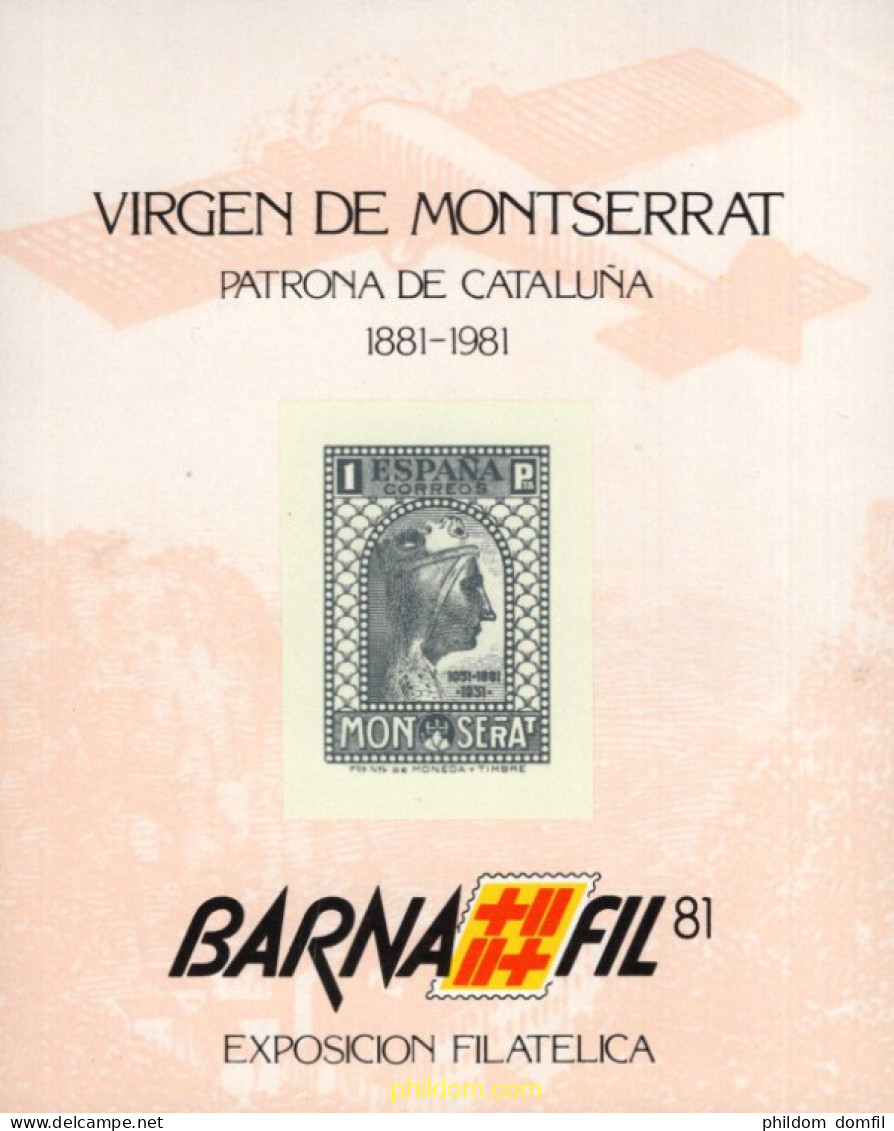 720819 MNH ESPAÑA Hojas Recuerdo 1981 VIRGE DE MONTSERRAT PATRONA DE CATALUÑA - Nuevos