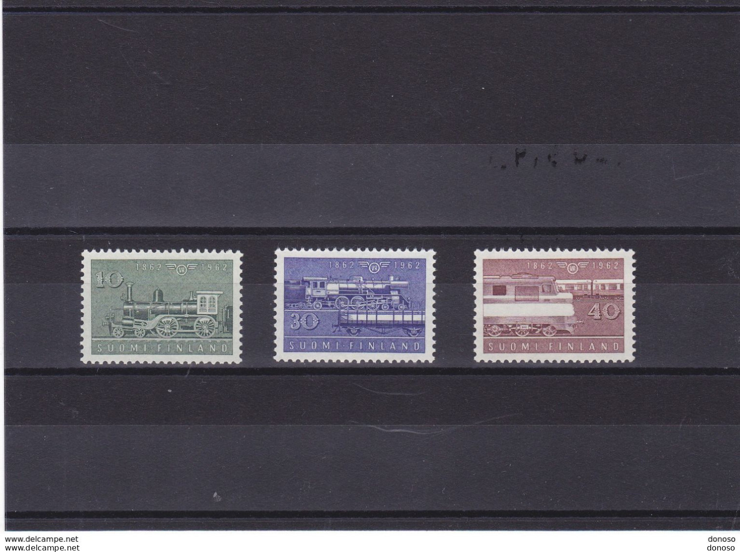 FINLANDE 1962 TRAINS  Yvert 519-521, Michel 543-545 NEUF** MNH Cote Yv 11,50 Euros - Ongebruikt