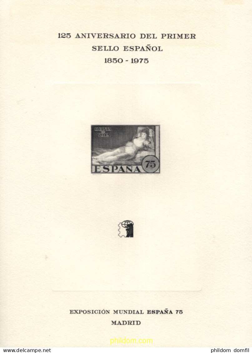 720849 MNH ESPAÑA Hojas Recuerdo 1975 125 ANIVERSARIO DEL PEIMER SELLO ESPAÑOL - Unused Stamps