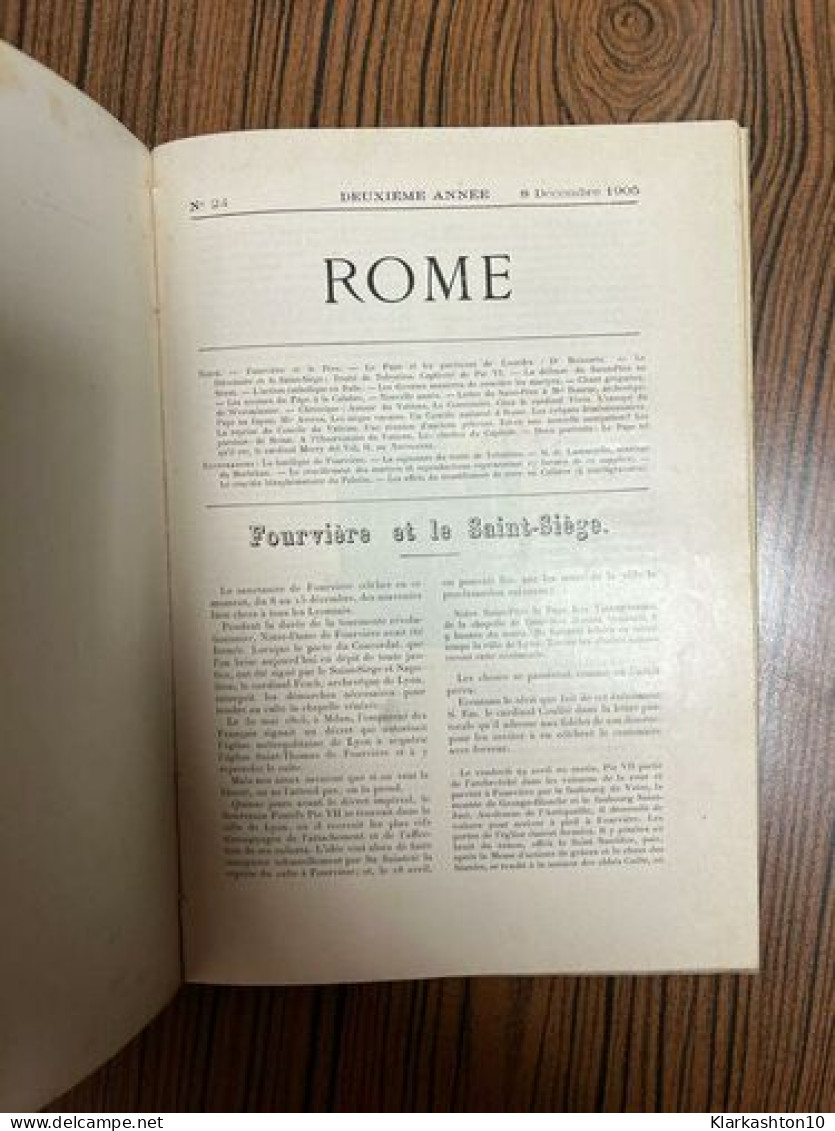 Publication Mensuelle Illustrée 2eme Annee : Rome N° 13 à 24 - 1905 - Other & Unclassified