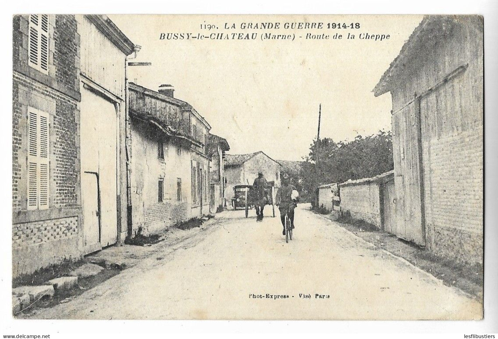 CPA 51 La Grande Guerre 1914-18 - BUSSY-LE-CHATEAU Route De La Cheppe - Autres & Non Classés