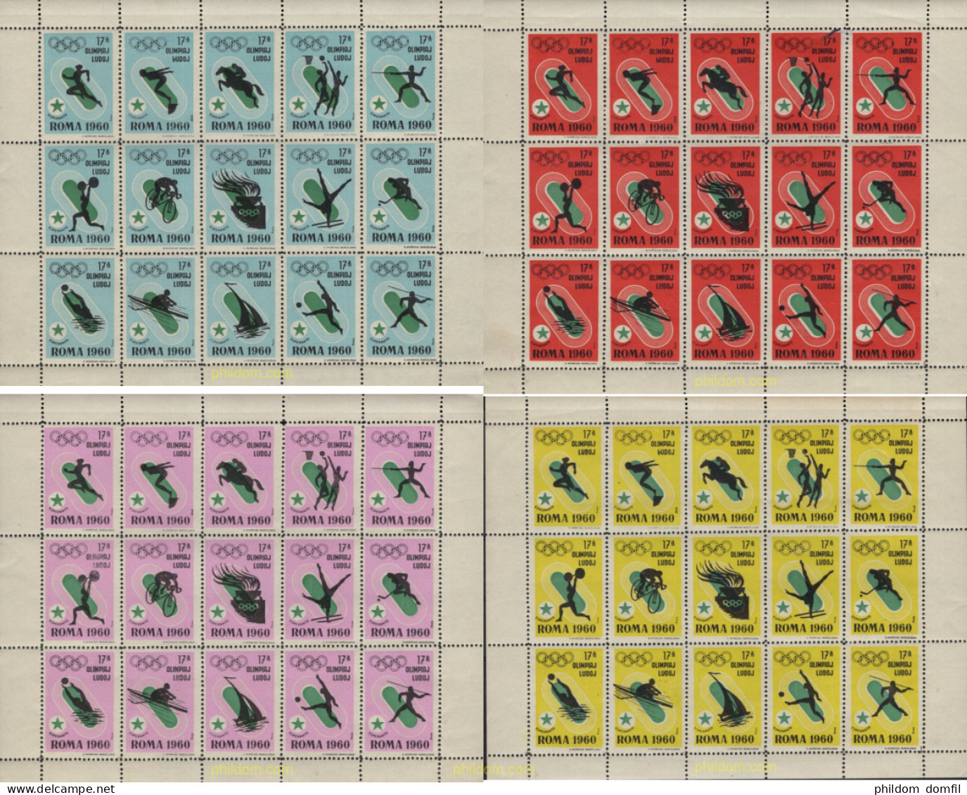 720870 MNH ESPAÑA Viñetas 1960 OLIMPIADAS DE ROMA 1960 BARCELONA (ESPERANTO) - Unused Stamps