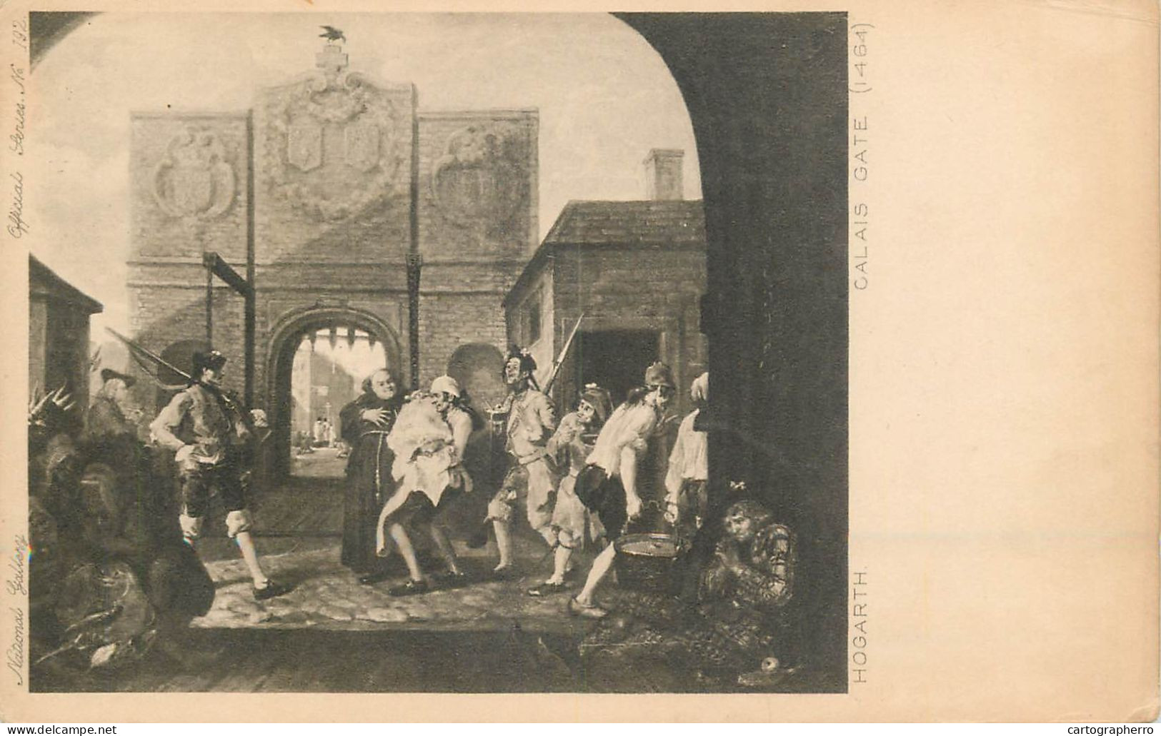 Postcard Painting Hogarth Calais Gate - Schilderijen
