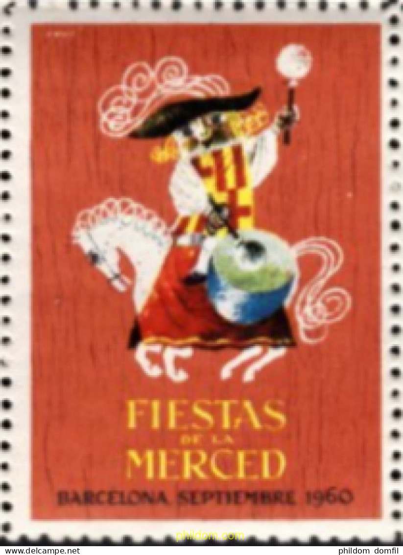 721006 MNH ESPAÑA Viñetas 1960 FIESTAS DE LA MERCED - Ungebraucht