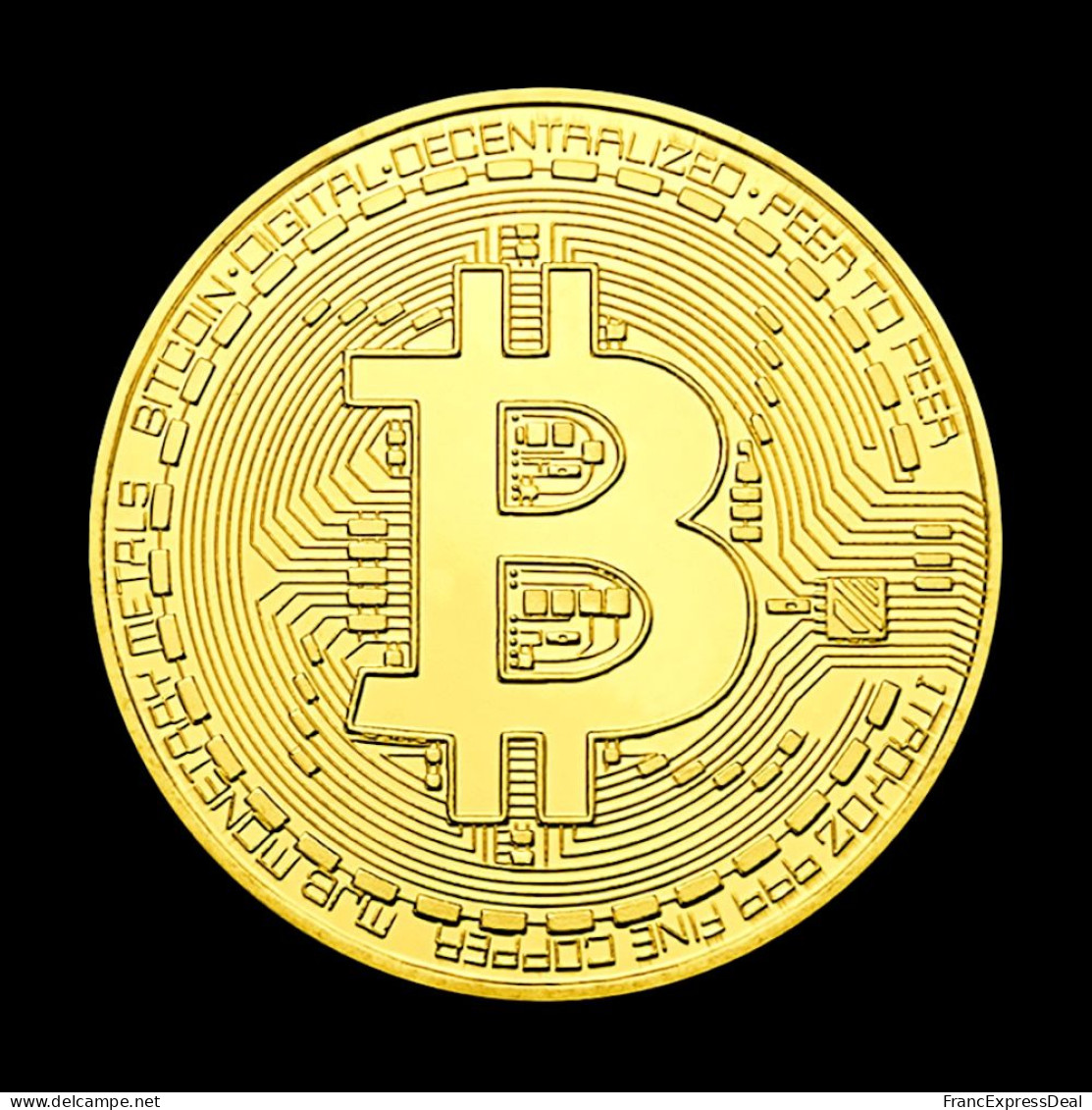 Pièce Médaille NEUVE Plaquée Or - Bitcoin BTC - Autres & Non Classés