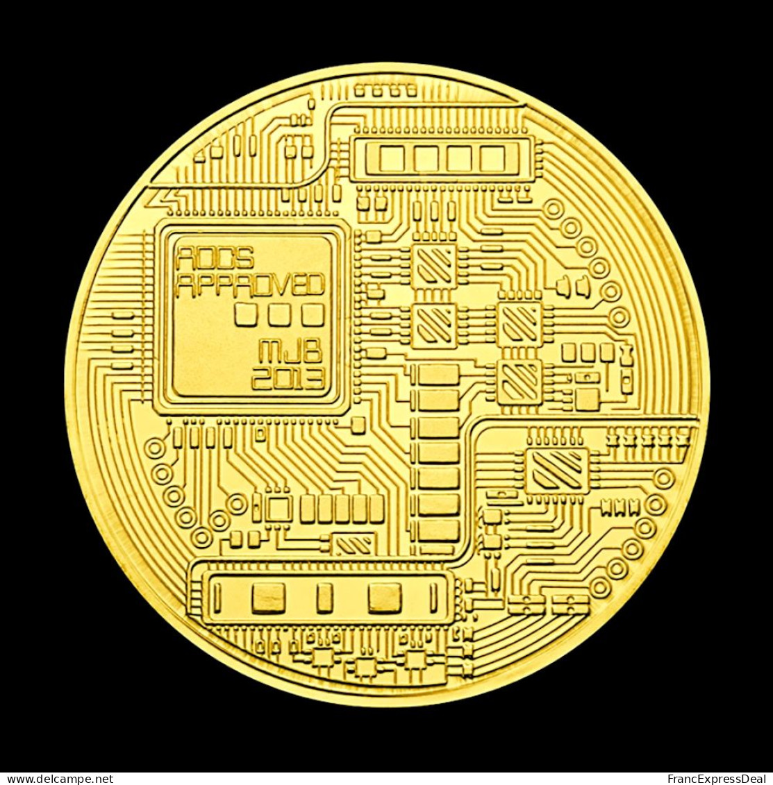 Pièce Médaille NEUVE Plaquée Or - Bitcoin BTC - Andere & Zonder Classificatie