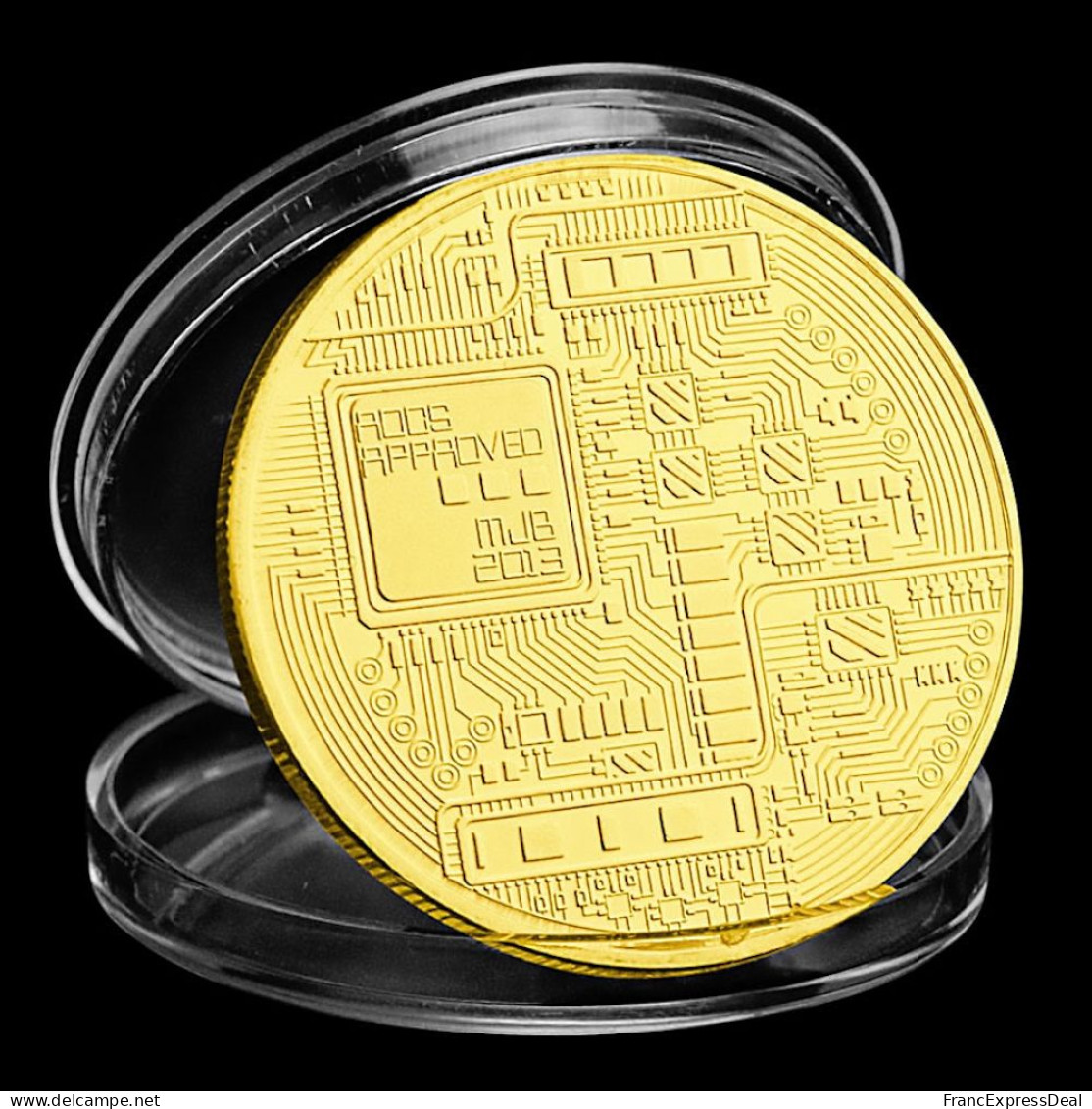 Pièce Médaille NEUVE Plaquée Or - Bitcoin BTC - Autres & Non Classés