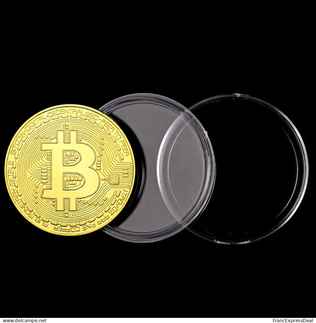 Pièce Médaille NEUVE Plaquée Or - Bitcoin BTC - Other & Unclassified