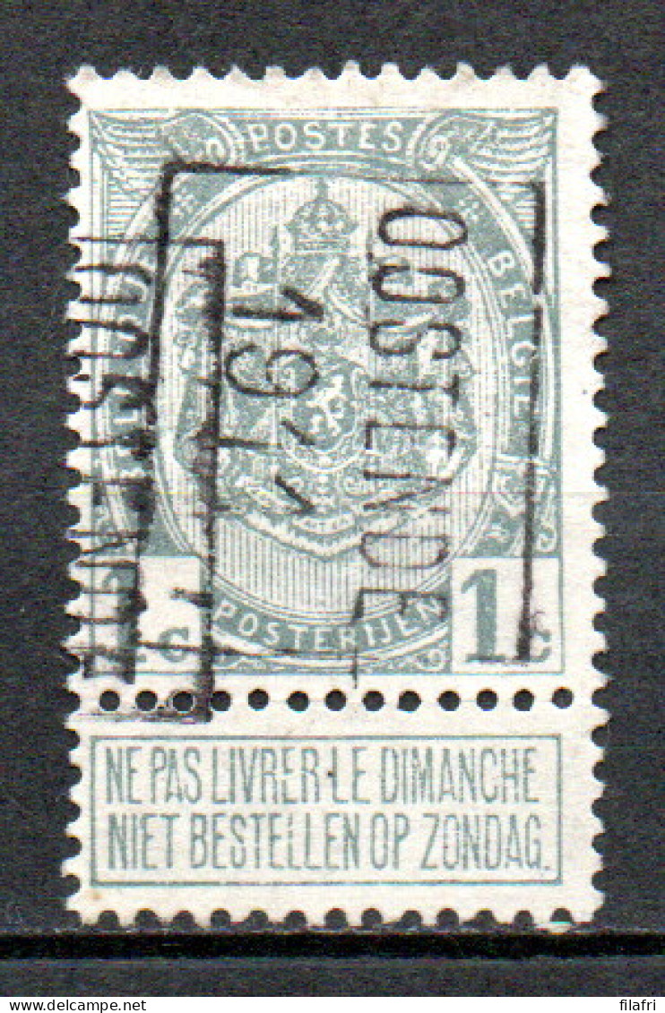 1645 Voorafstempeling Op Nr 81 - OOSTENDE 1911 - Positie B - Rollenmarken 1910-19