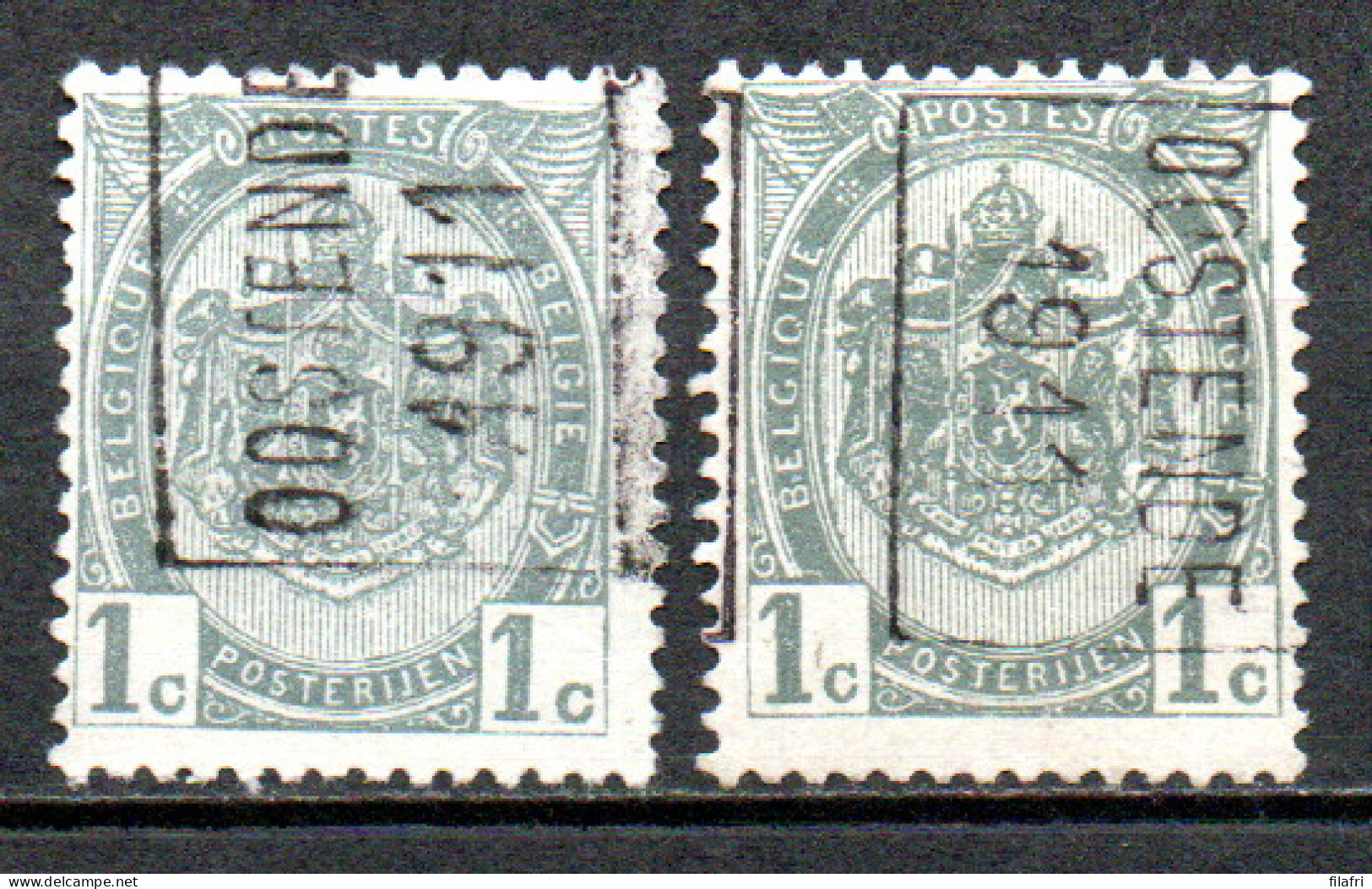 1645 Voorafstempeling Op Nr 81 - OOSTENDE 1911 - Positie A & B - Rollenmarken 1910-19