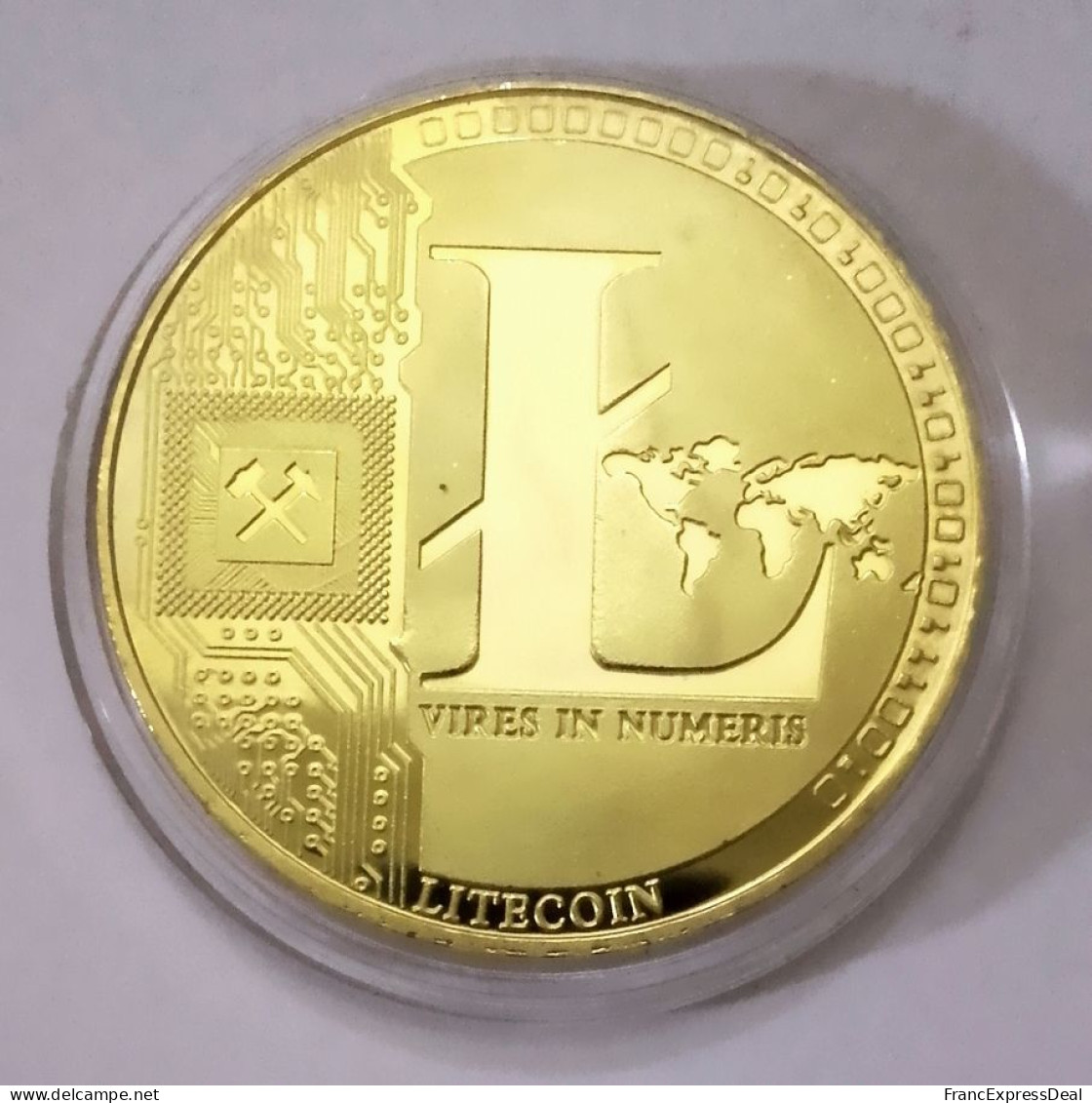 Pièce Médaille NEUVE Plaquée Or - Litecoin LTC (Réf 1) - Other & Unclassified