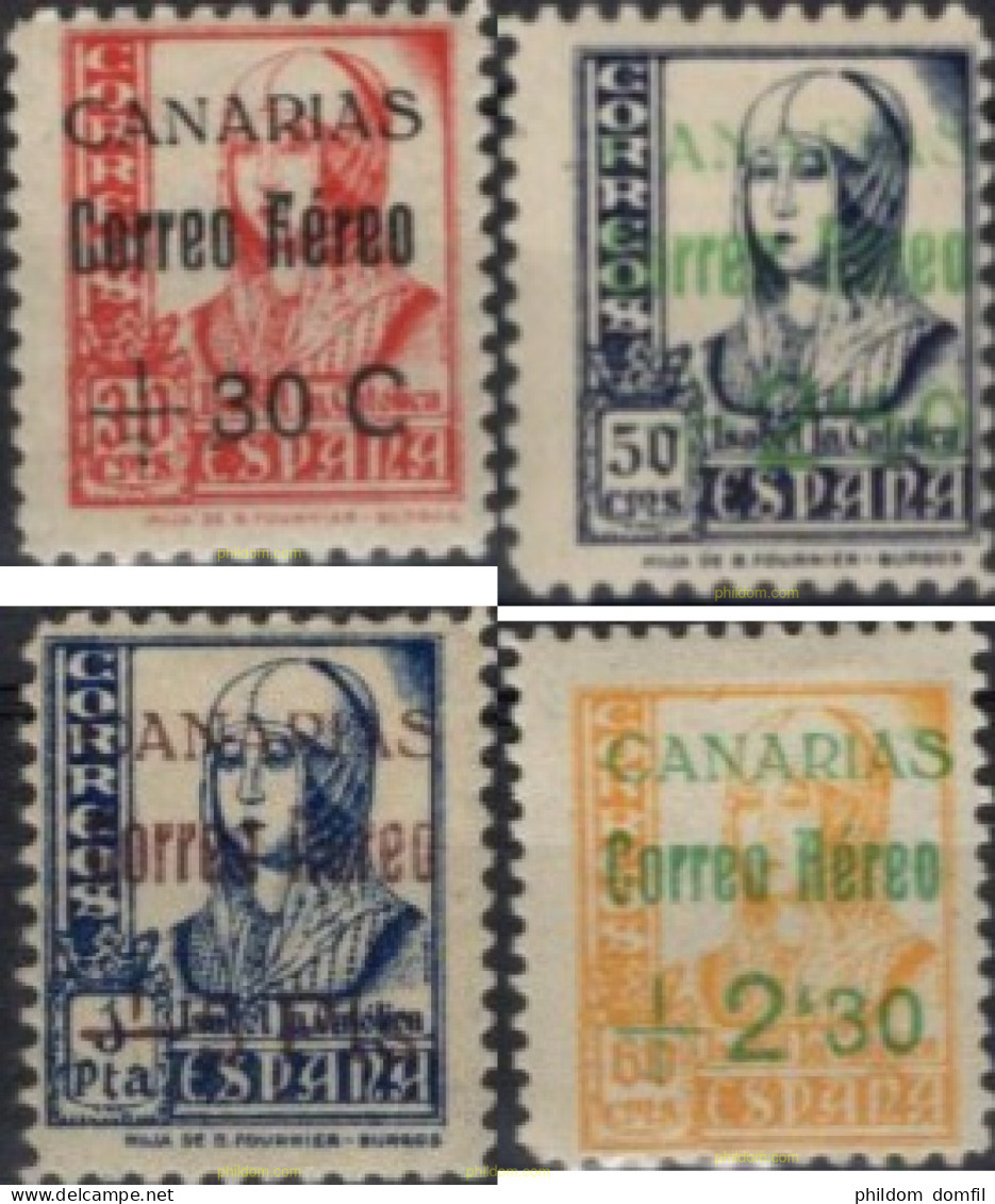 729672 HINGED ESPAÑA. Canarias 1937 SELLOS HABILITADOS PARA EL CORREO A CANARIAS - Nuevos