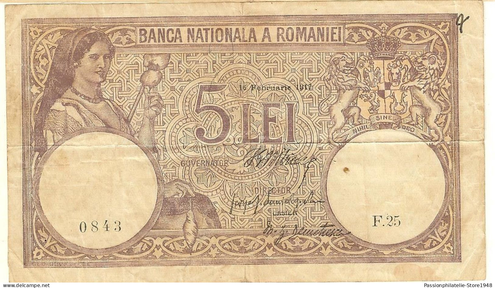 Roumanie- Lot De 3 Billets -100 Lei--5 Lei- 1 Lei- 1917 -1915 - Roumanie