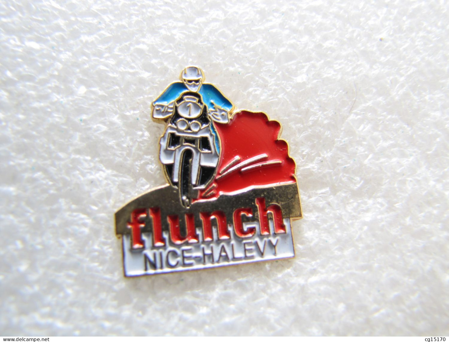 PIN'S   MOTO  PARIS DAKAR   FLUNCH  NICE -  HALEVY - Moto