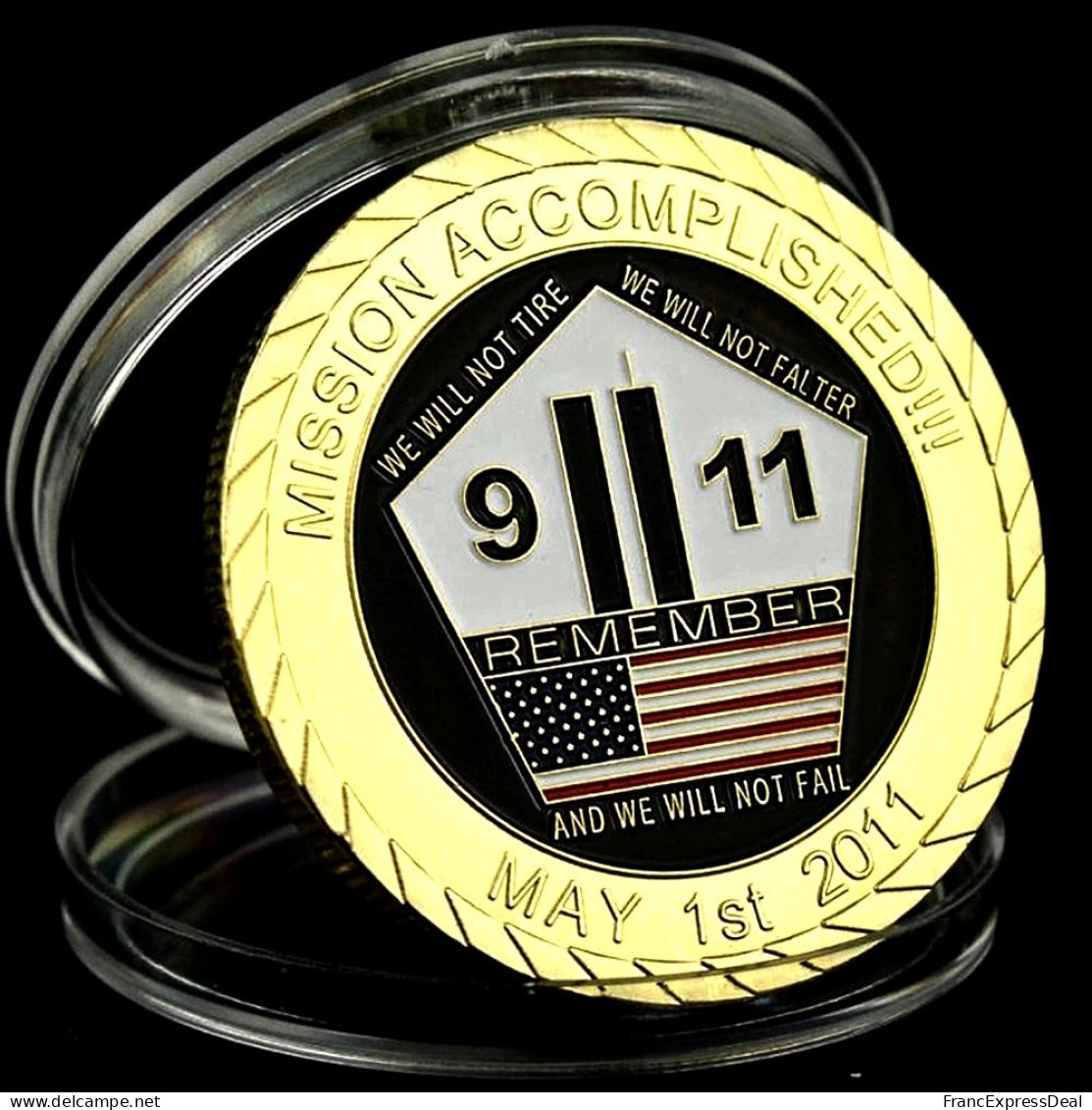 Pièce Médaille NEUVE Plaquée Or - WTC World Trade Center 11 Septembre 2001 (Réf 2) - Altri & Non Classificati