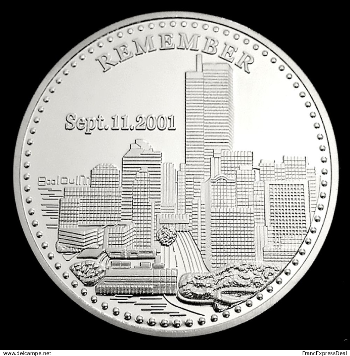 Pièce Médaille NEUVE Plaquée Argent - WTC World Trade Center 11 Septembre 2001 - Sonstige & Ohne Zuordnung