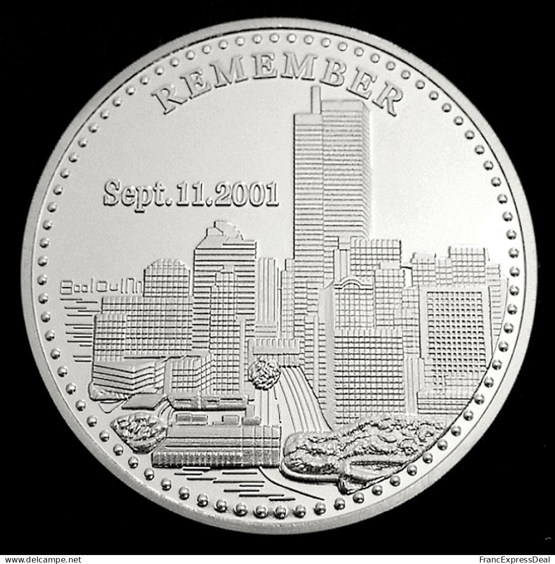 Pièce Médaille NEUVE Plaquée Argent - WTC World Trade Center 11 Septembre 2001 - Andere & Zonder Classificatie