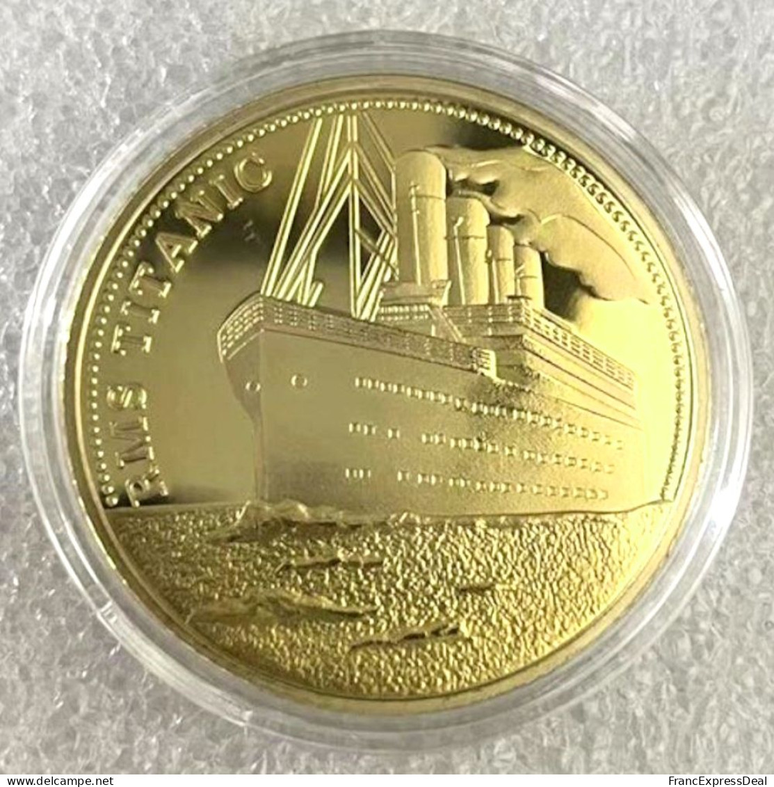 Pièce Médaille NEUVE Plaquée Or - RMS Titanic White Star Line (Ref 1A) - Autres & Non Classés