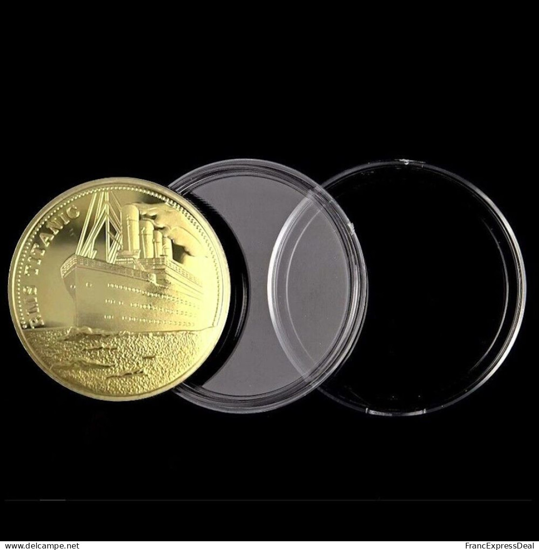 Pièce Médaille NEUVE Plaquée Or - RMS Titanic White Star Line (Ref 1A) - Otros & Sin Clasificación
