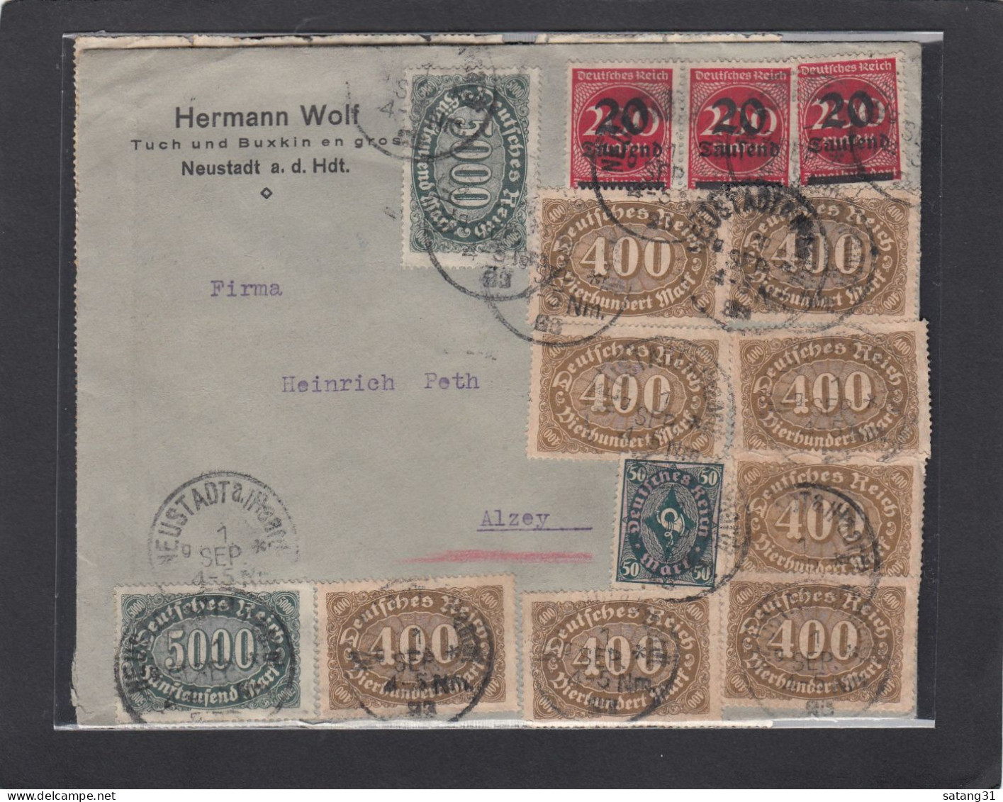 FIRMENBRIEF AUS NEUSTADT MIT 43 BRIEFMARKEN. - Storia Postale