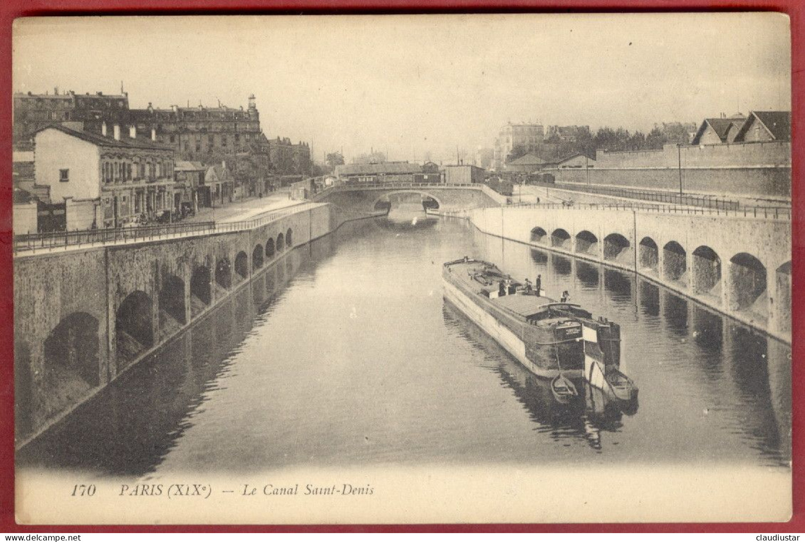 ** CARTE  CANAL  ST. DENIS -  PARIS  -  PENICHE ** - The River Seine And Its Banks