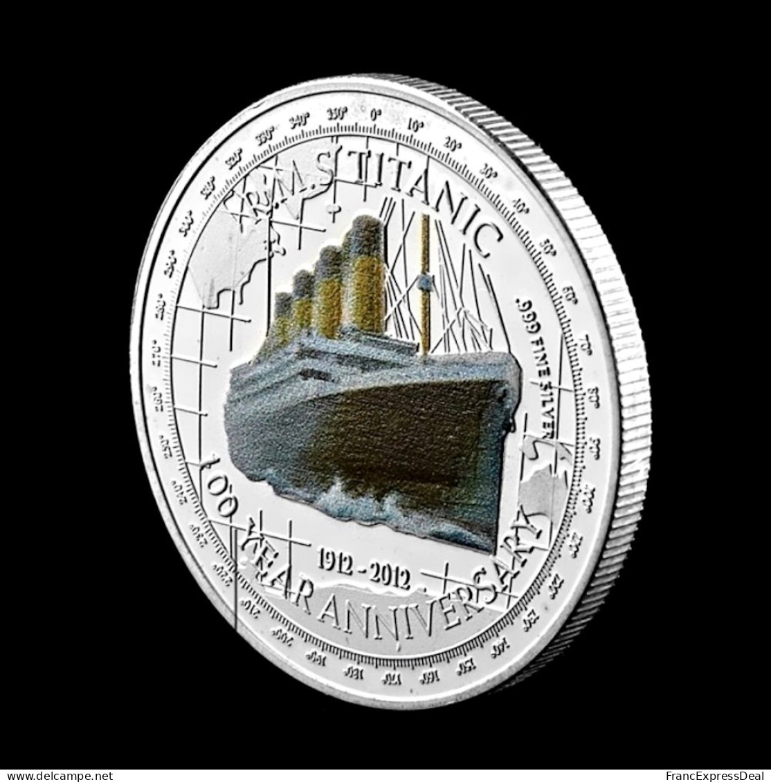 Pièce Médaille NEUVE Plaquée Argent - RMS Titanic White Star Line Reine Elisabeth II - Other & Unclassified