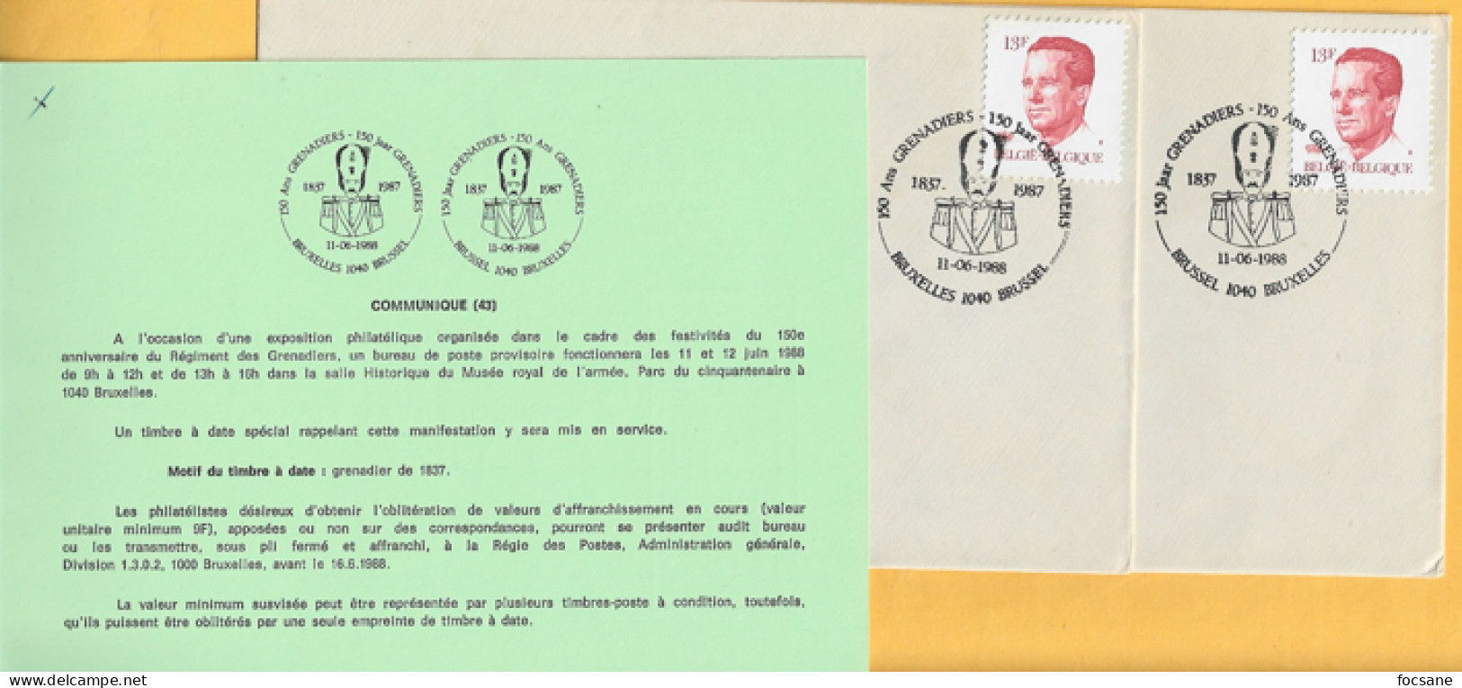 (43) 150 Ans Grenadiers   11-6-1988 Timbre N° 2203 - Other & Unclassified