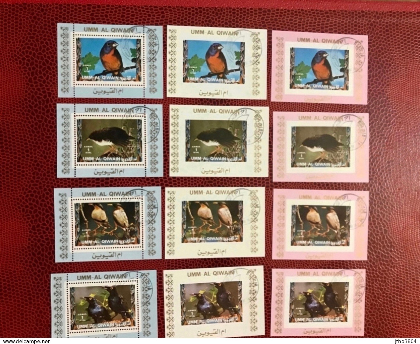 UMM AL QIWAIN 1972 3 série 95v used Pájaro Bird Pássaro Vogel Ucello Oiseau