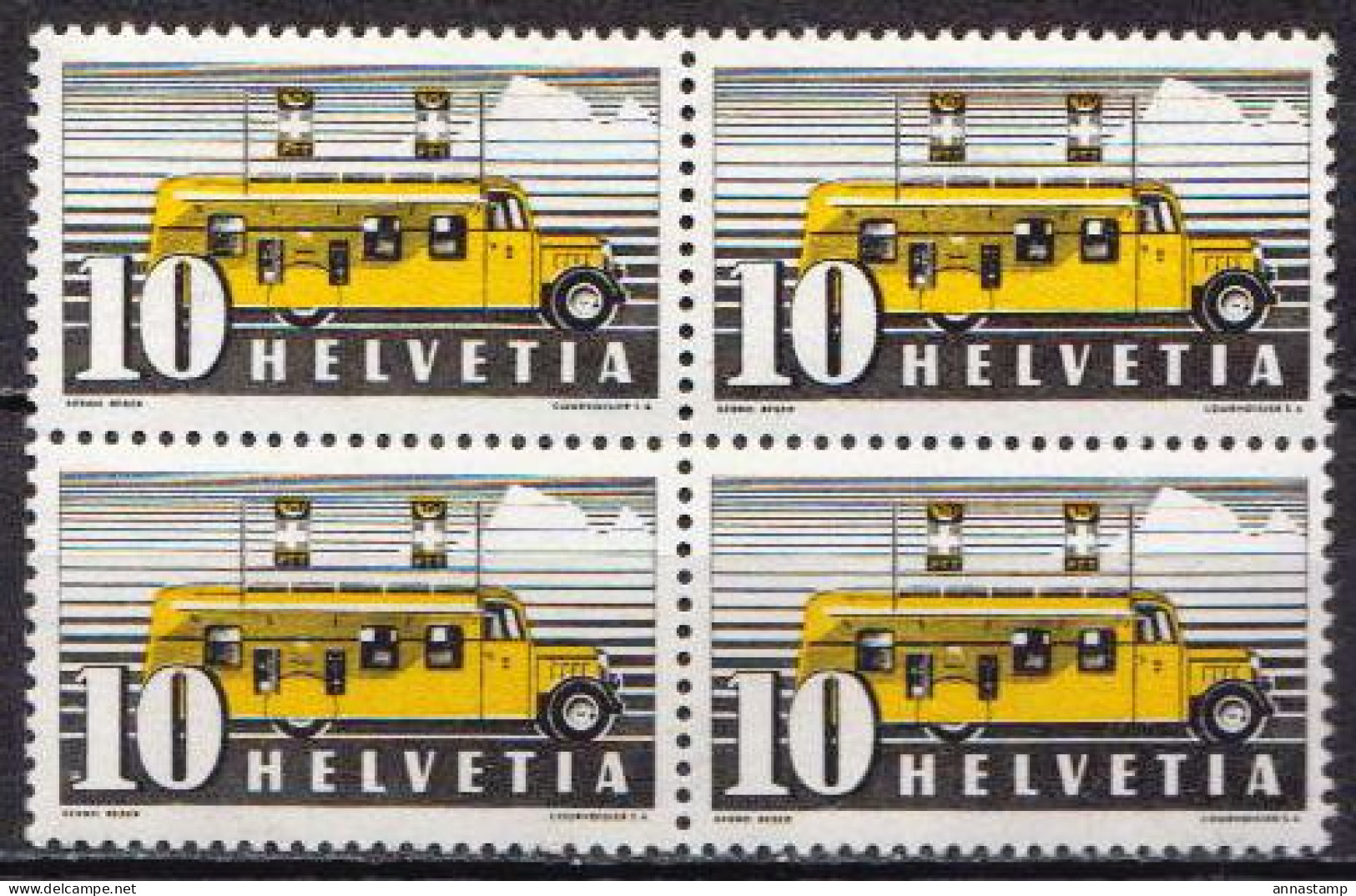 Switzerland MNH Stamp In A Block Of 4 Stamps - Post