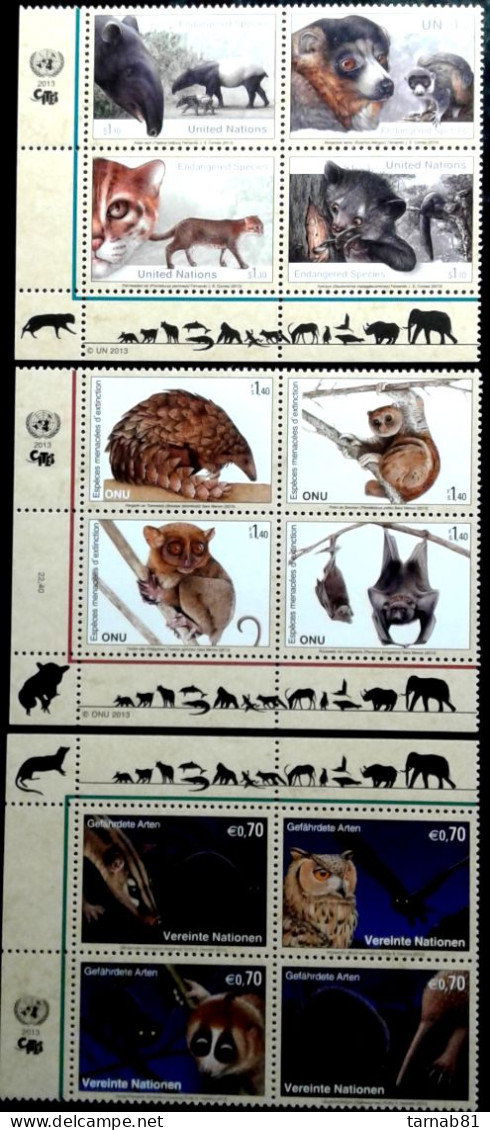 ONU Nations Unies Espèces Menacées ** NY GE Vi 2010 2011 2012 2013 Prix Coûtant - Unused Stamps