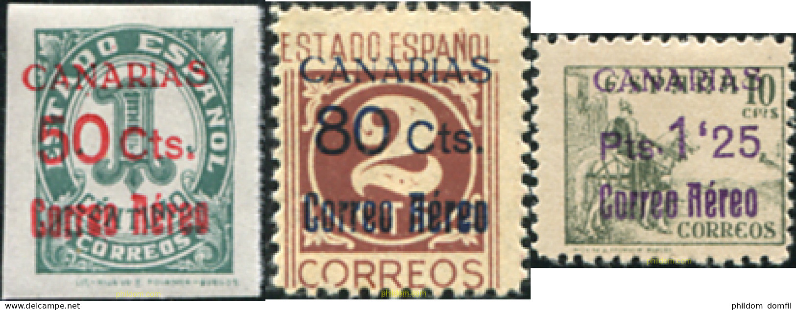 729982 HINGED ESPAÑA. Canarias 1937 SELLOS HABILITADOS PARA EL CORREO A CANARIAS - Neufs