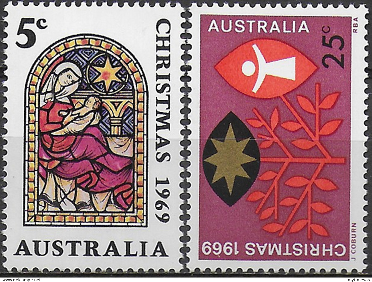 1969 Australia Christmas 2v. MNH S.G. N. 444/45 - Sonstige & Ohne Zuordnung