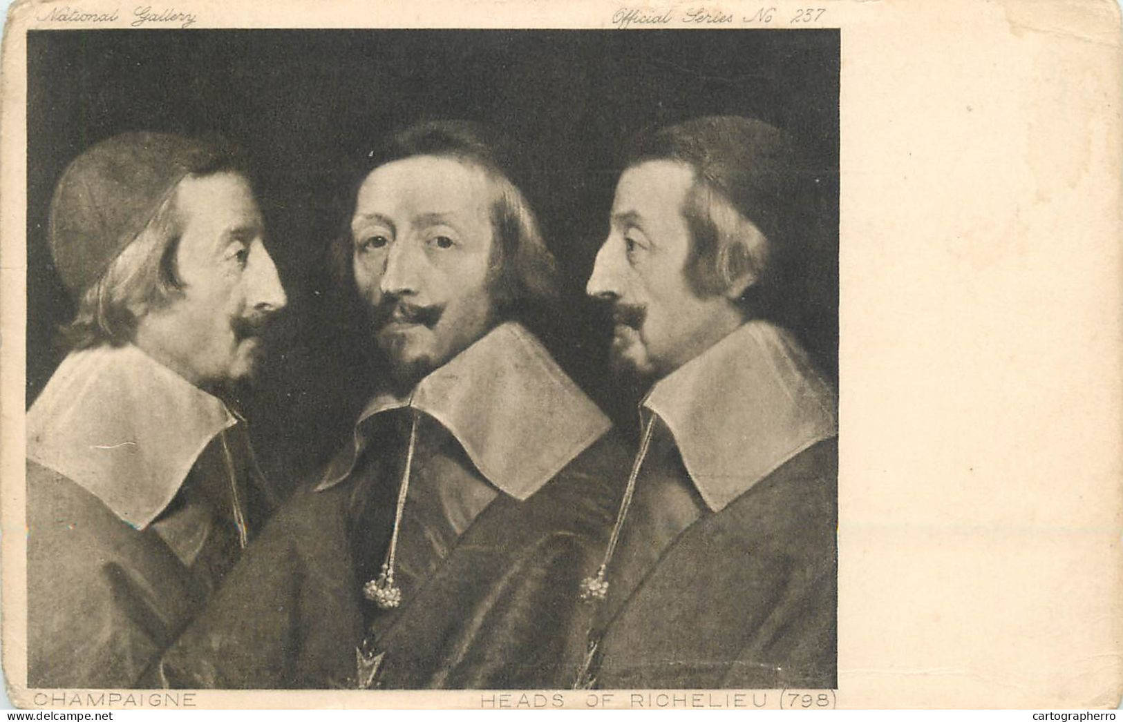 Postcard Painting Champaigne Heads Of Richelieu - Malerei & Gemälde