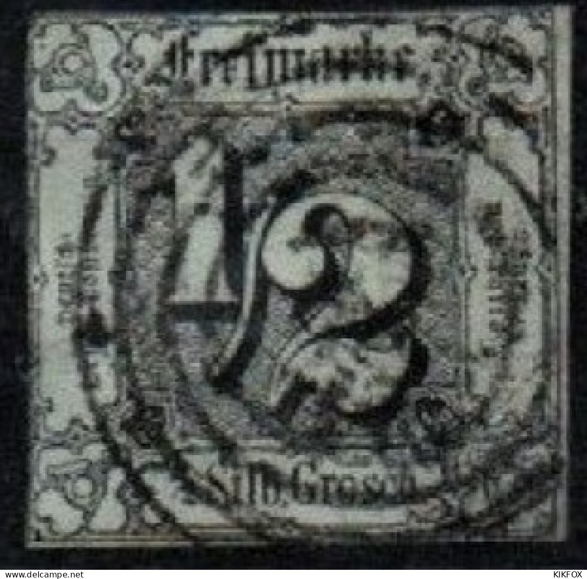 ALTDEUTSCHLAND , THURN UND TAXIS, 1852 - 1858, MI 3, 1/2 SILBERGROSCHEN, ZIFFER IM QUADRAT, GESTEMPELT, OBLITERE - Usados